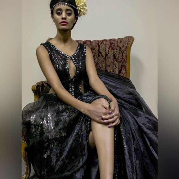 Cutout  gown  black  and sequin  maleficent dress - Picture 8 of 8